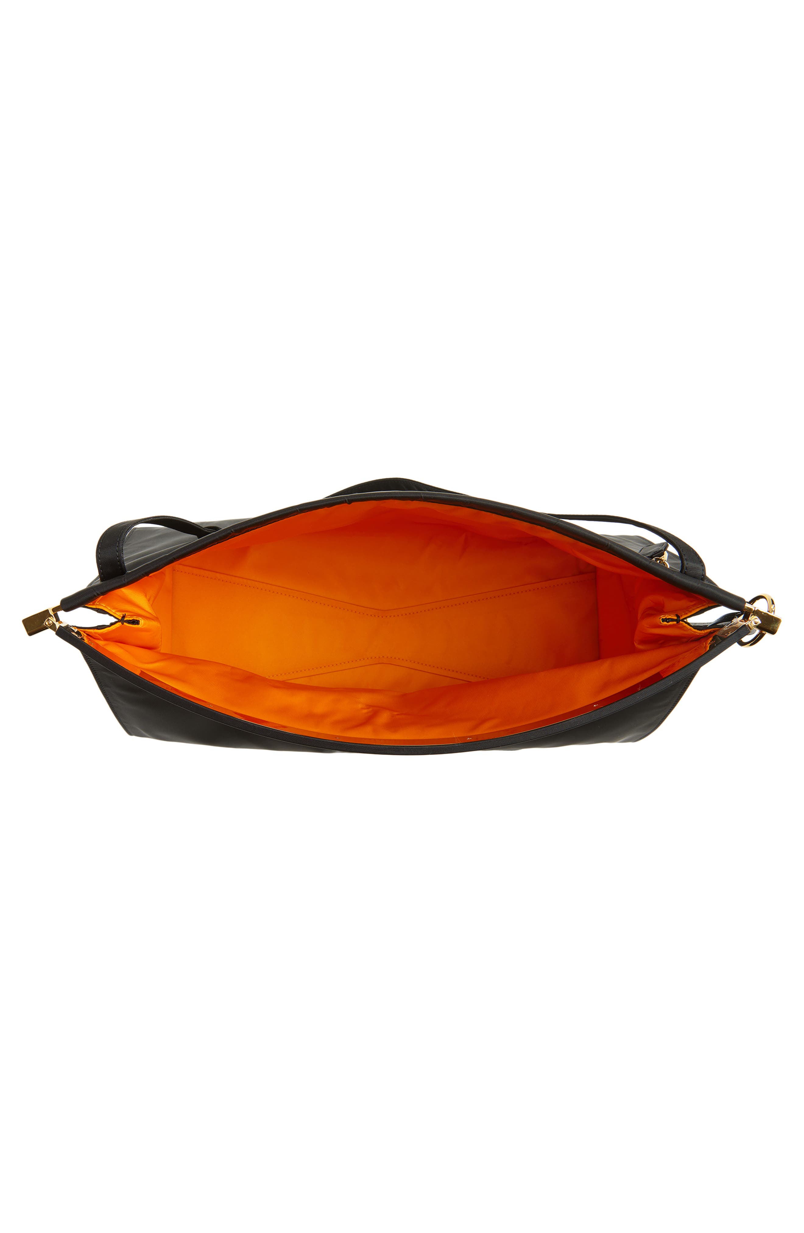 Alaïa Le Click Nylon East/West Shoulder Bag, Alternate, color, Noir