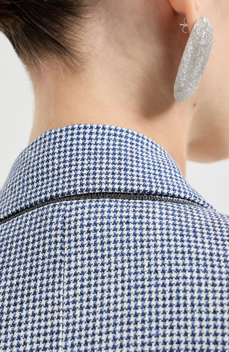 Brunello Cucinelli Houndstooth blazer, Alternate, color, Blue