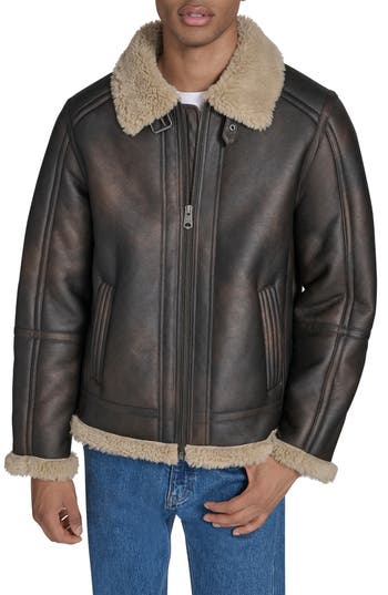 Levi's® Faux Shearling Aviator Rancher Jacket In Gray