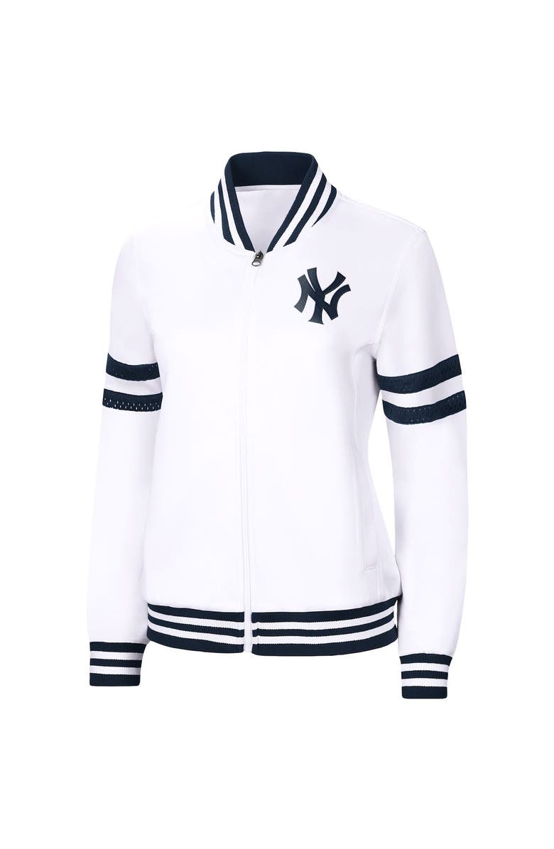 G-III 4HER BY CARL BANKS Women's G-III 4Her by Carl Banks White New York Yankees Pre-Game Full-Zip Track Jacket, Alternate, color, White