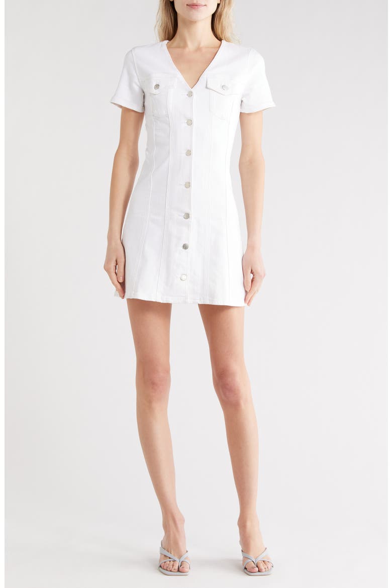 Saratoga Denim Dress, Main, color, SALT WHITE