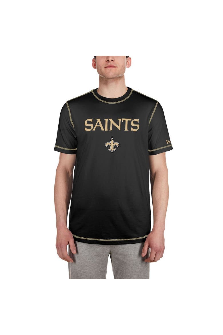 Men's New Era  Black New Orleans Saints Third Down Puff Print T-Shirt, Alternate, color, Black