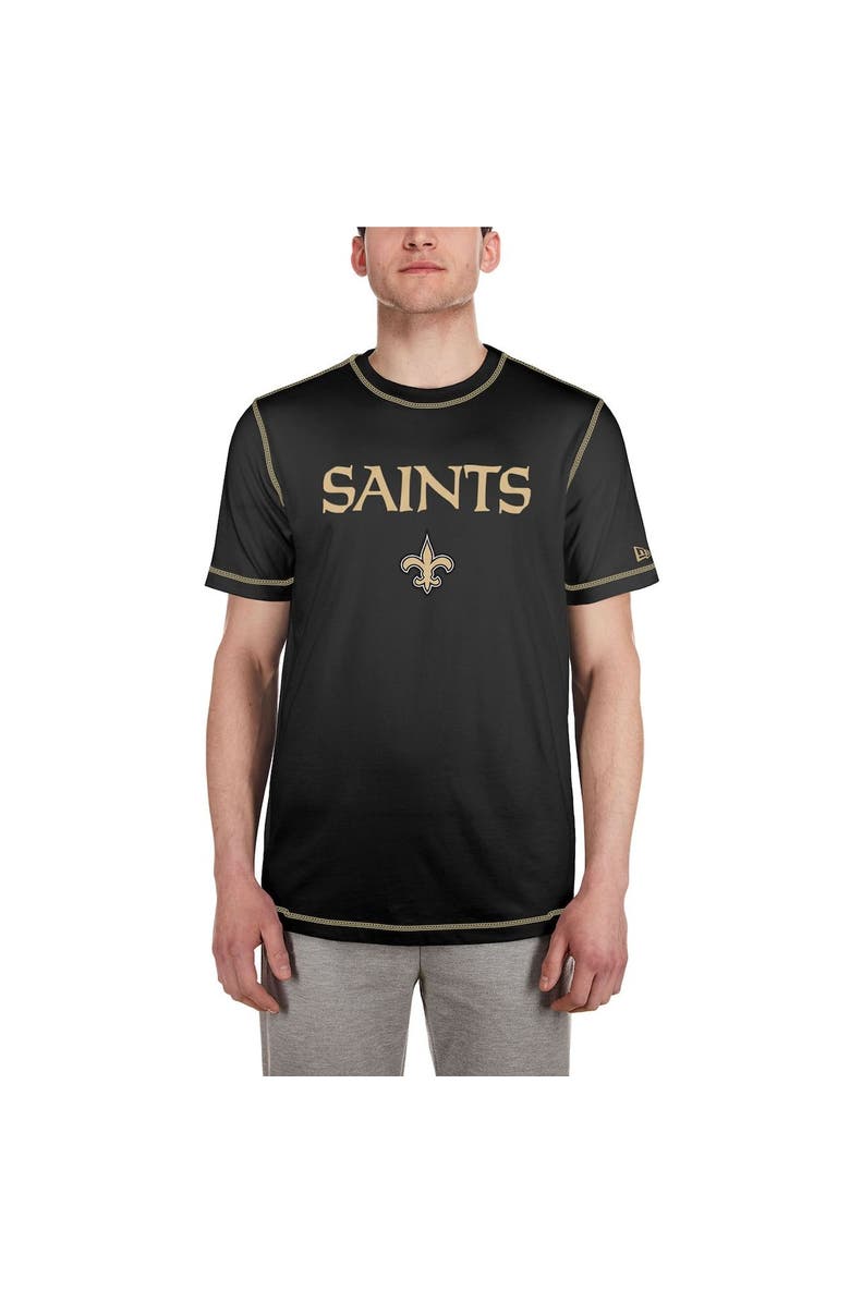 New Era Men's New Era  Black New Orleans Saints Third Down Puff Print T-Shirt, Alternate, color, Black