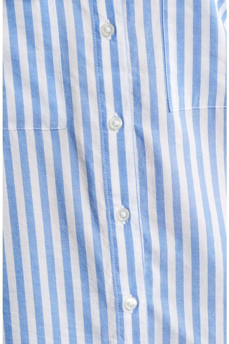 Brianna Stripe Cotton Blend Button-Up Shirt, Alternate, color, BLUE IGUANA