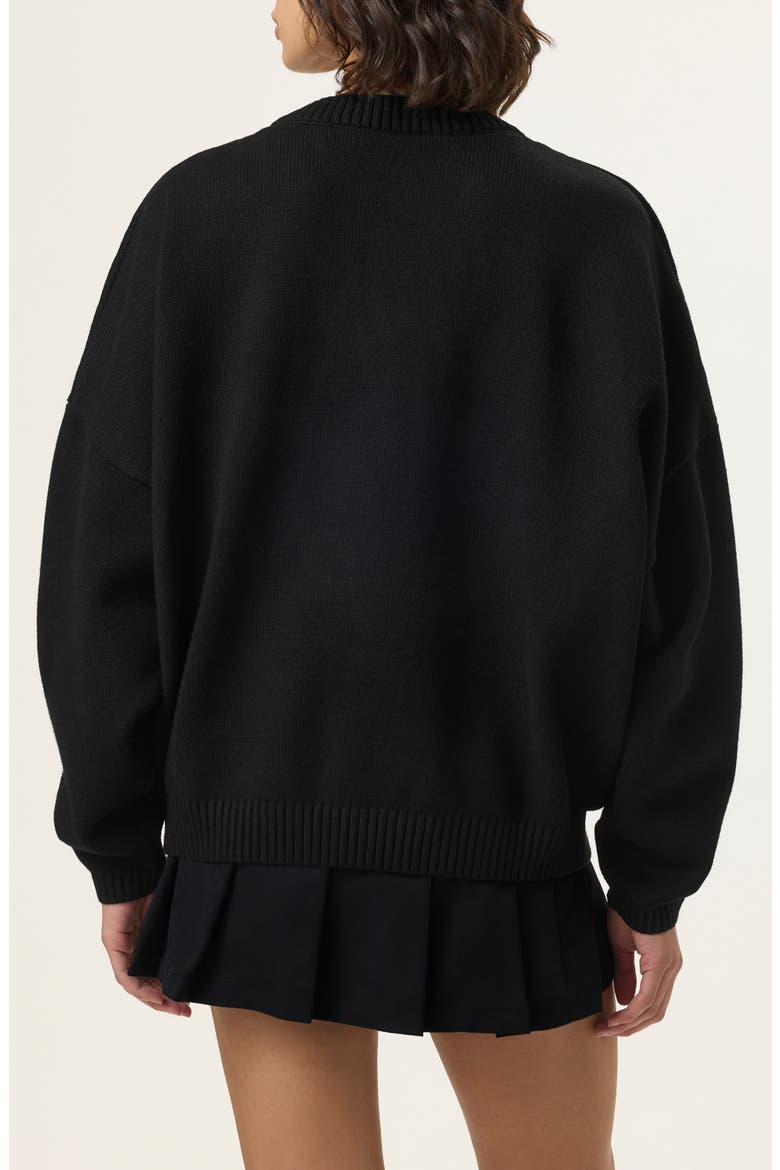 x Hailey V-Neck Oversize Sweater, Alternate, color, BLACK
