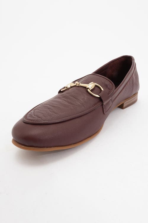 Forever & Always Shoes Rory Leather Bit Loafer In Burgundy Brown Leather