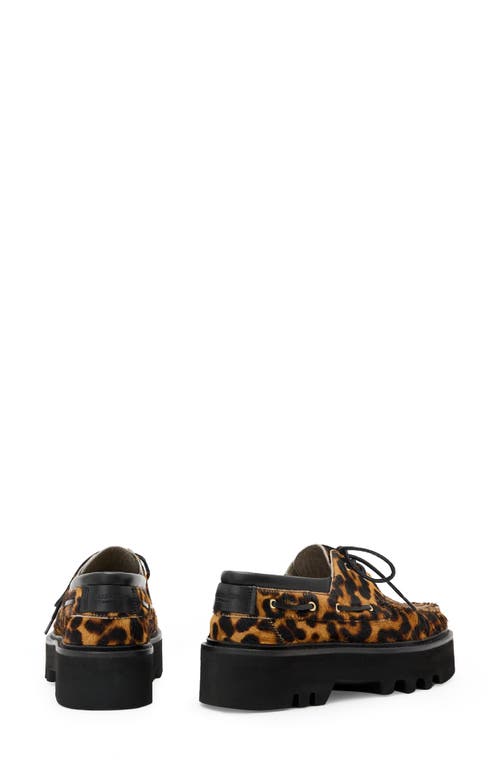 Allsaints Aastha Genuine Calf Hair Platform Boat Shoe In Multi