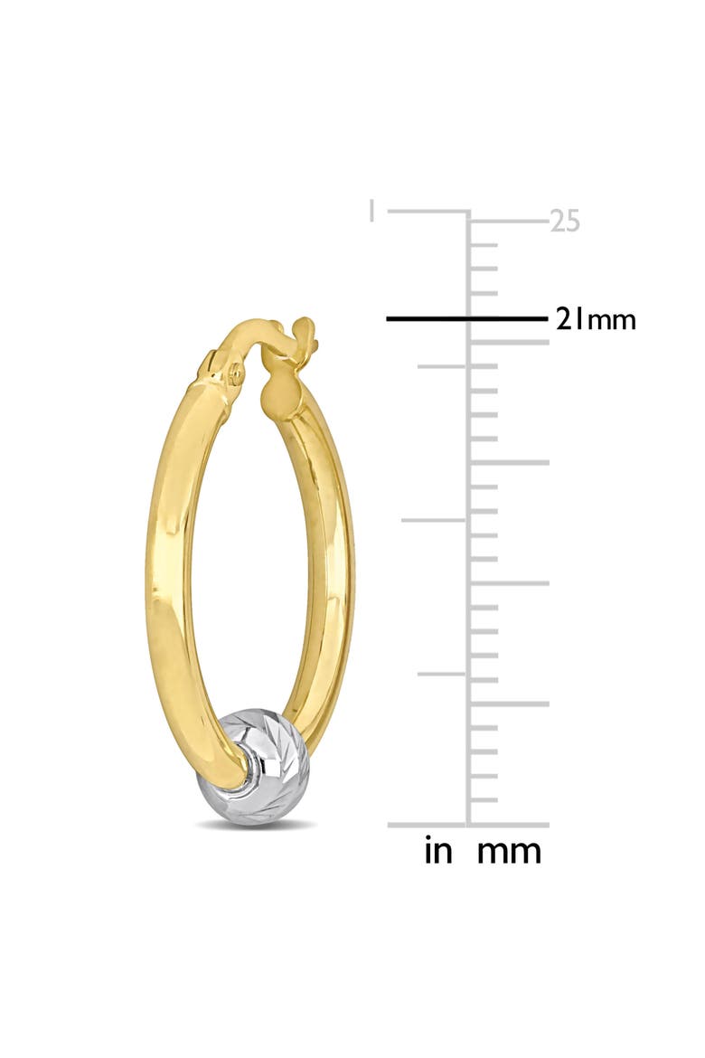 Hoop Earrings with Ball 14k Two-Tone Gold, Alternate, color, Yellow Gold