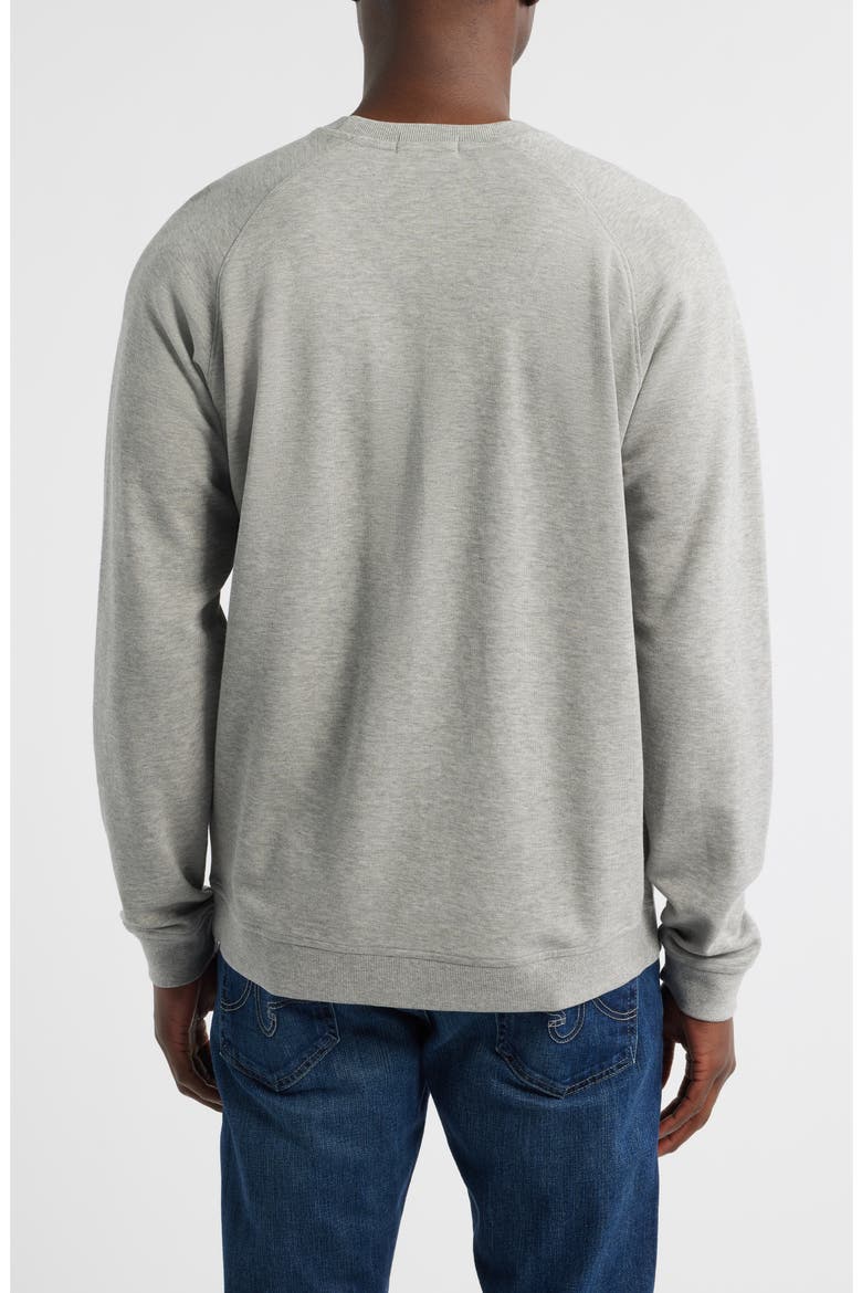 Crown Comfort Cotton Blend Piqué Crewneck Sweatshirt, Alternate, color, LIGHT GREY