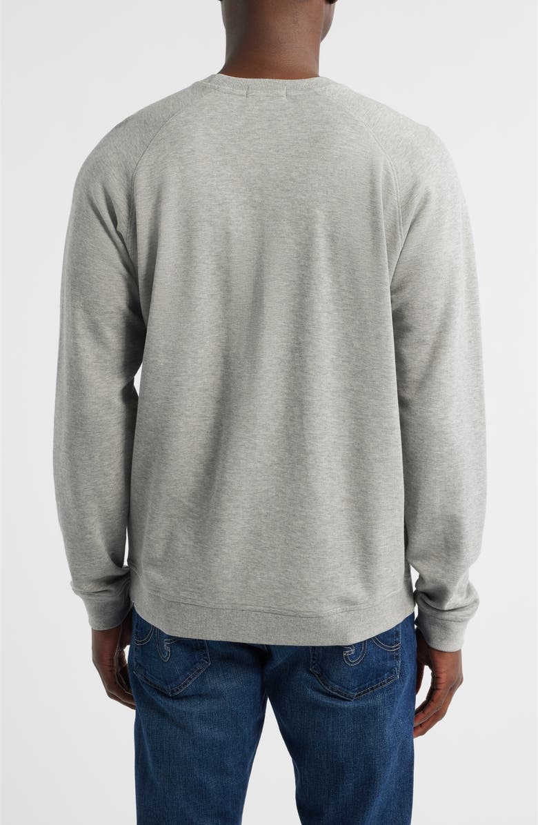 Peter Millar Crown Comfort Cotton Blend Piqué Crewneck Sweatshirt, Alternate, color, Light Grey