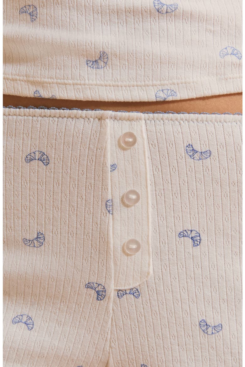 Belen Ribbed Sleep Shorts, Alternate, color, WHITE