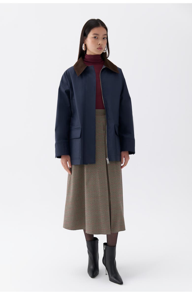 Nocturne Shirt Collar Cotton Blend Coat, Alternate, color,