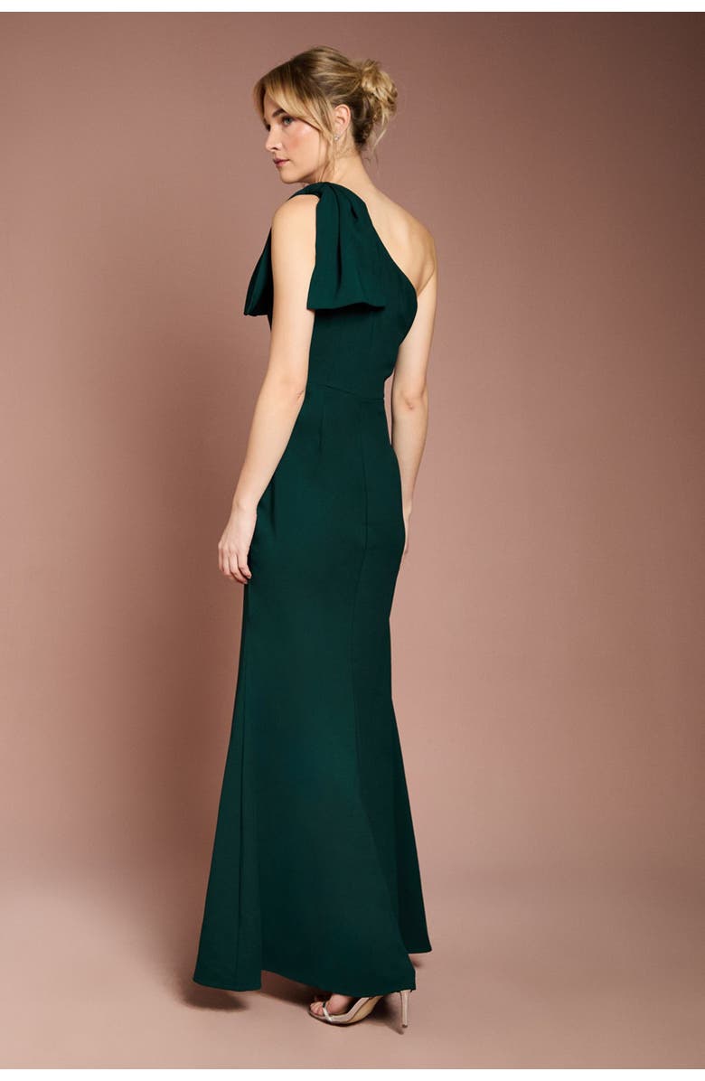 Coast Honoured Bow One Shoulder Maxi Dress, Alternate, color, Emerald