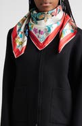 FERRAGAMO Pegasus Print Silk Twill Scarf Scarf