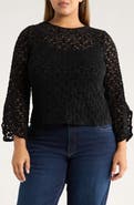 Vince Camuto Ruffle Sleeve Lace Top
