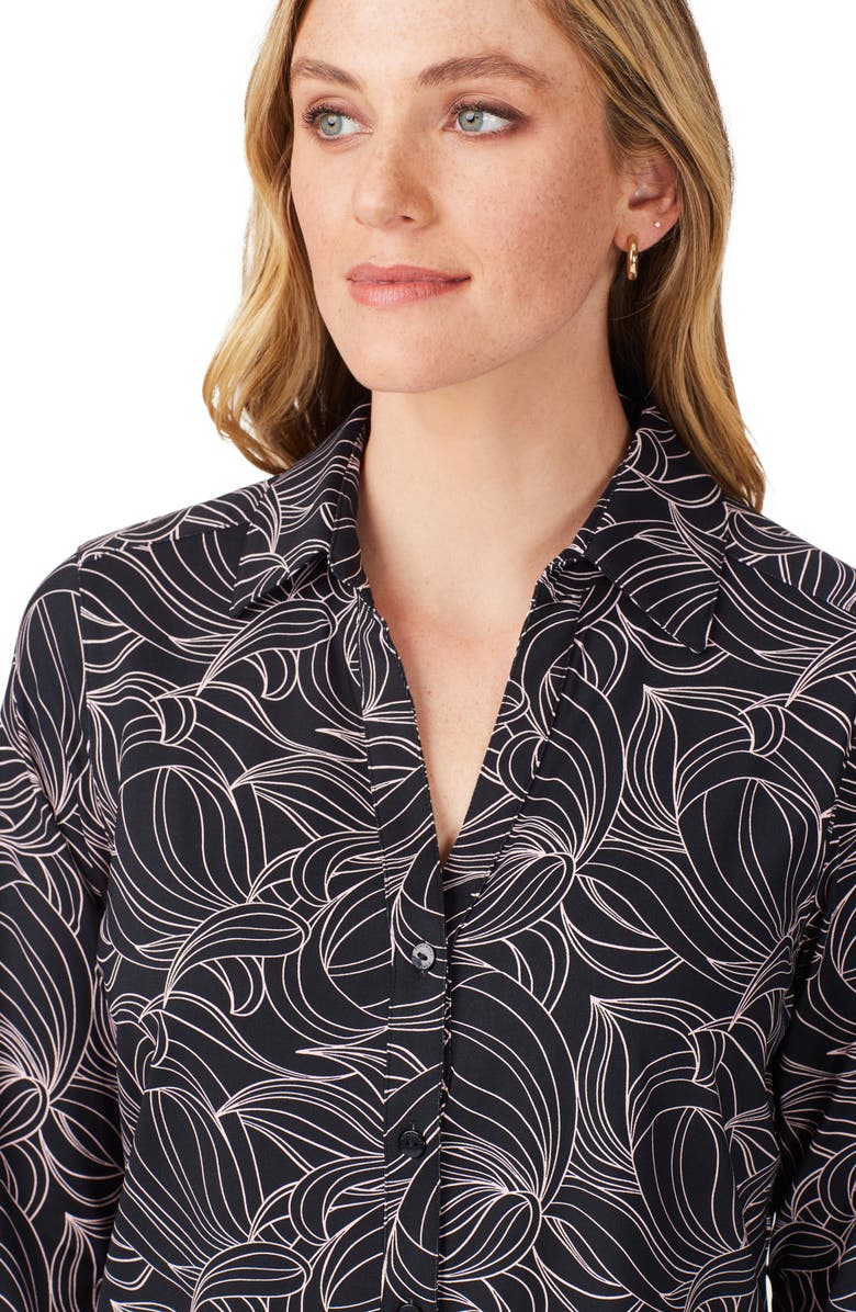 Foxcroft Swirling Slope Button-Up Shirt, Alternate, color, Black Multi
