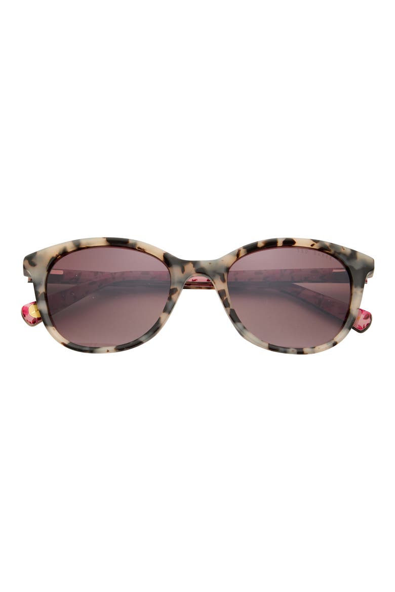 51mm Gradient Modified Round Sunglasses, Main, color, IVORY TORTOISE