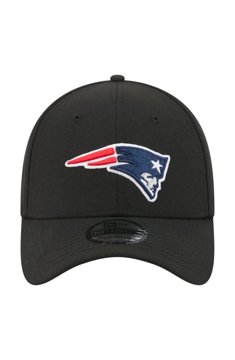 New Era Men's New Era Black New England Patriots Core Team 39THIRTY Flex Hat, Alternate, color, Black