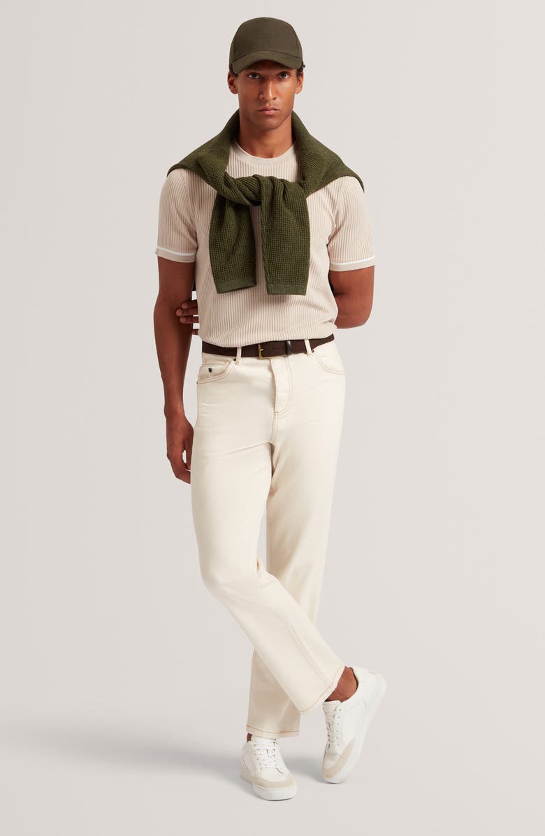 Ted Baker Ivanan Textured T-Shirt, Alternate, color, Taupe