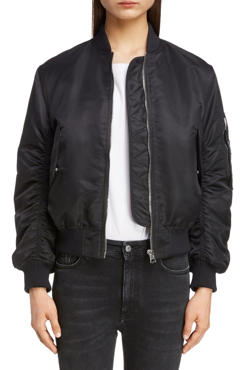 Acne Studios Oda Nylon Bomber Jacket, Main, color, 