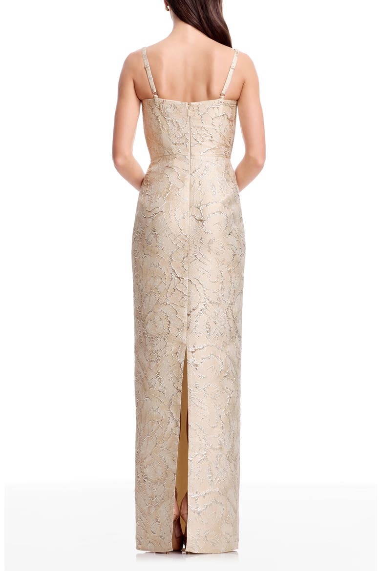 Elijah Seamed Jacquard Column Gown, Alternate, color, CHAMPAGNE