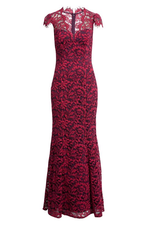Illusion Yoke Lace Trumpet Gown