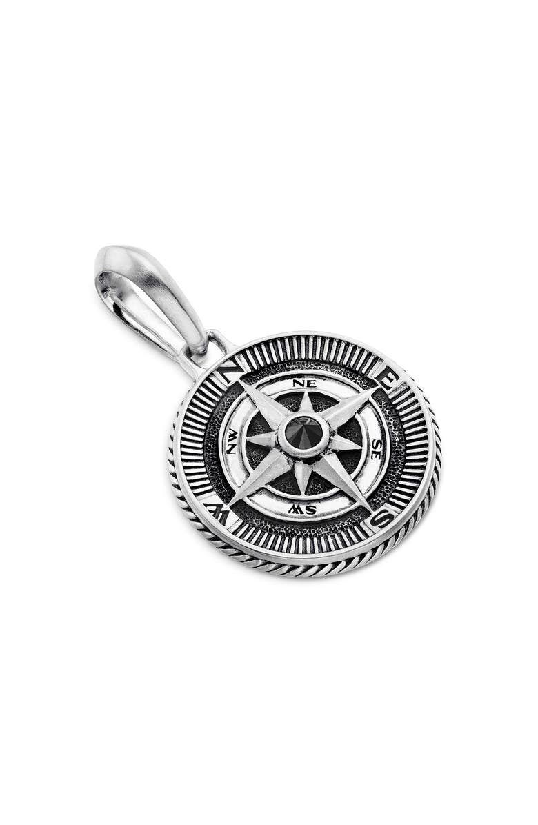David Yurman Maritime Compass Amulet with Black Diamond, Alternate, color, Silver/ Black Diamond