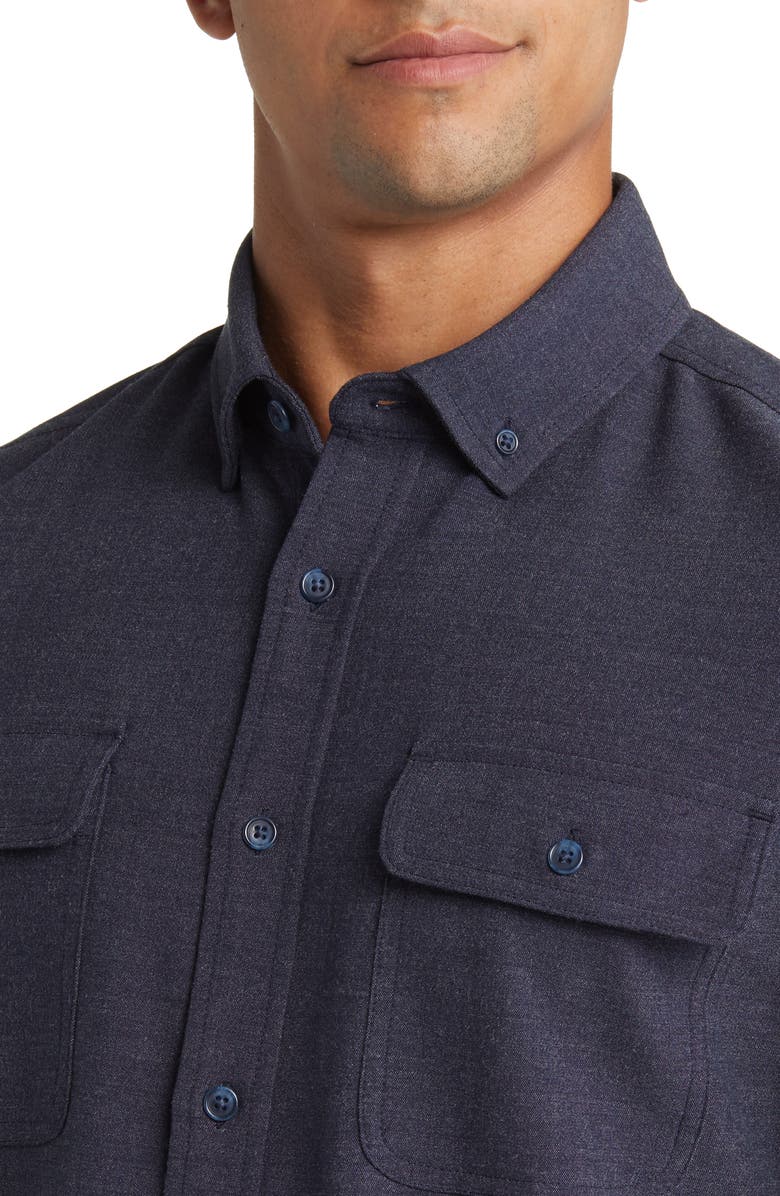 Mizzen+Main City Trim Fit Stretch Flannel Button-Down Shirt, Alternate, color, 