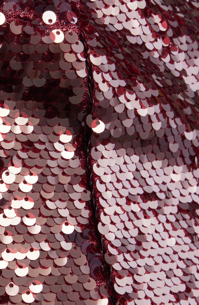 Julia Jordan Sequin Cowl Neck Maxi Cocktail Dress, Alternate, color, Wine