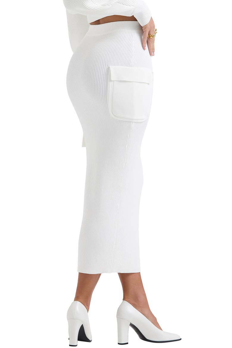 Maeve Ribbed Midi Skirt, Alternate, color, WHITE