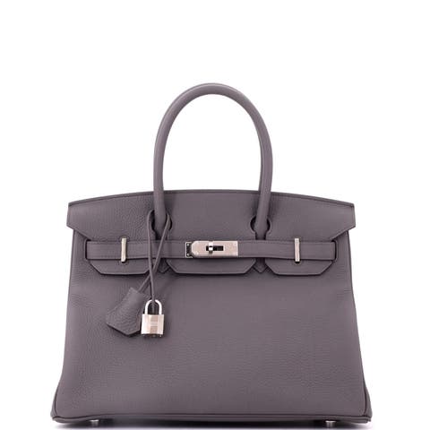 Birkin Handbag Grey Togo with Palladium Hardware 30
