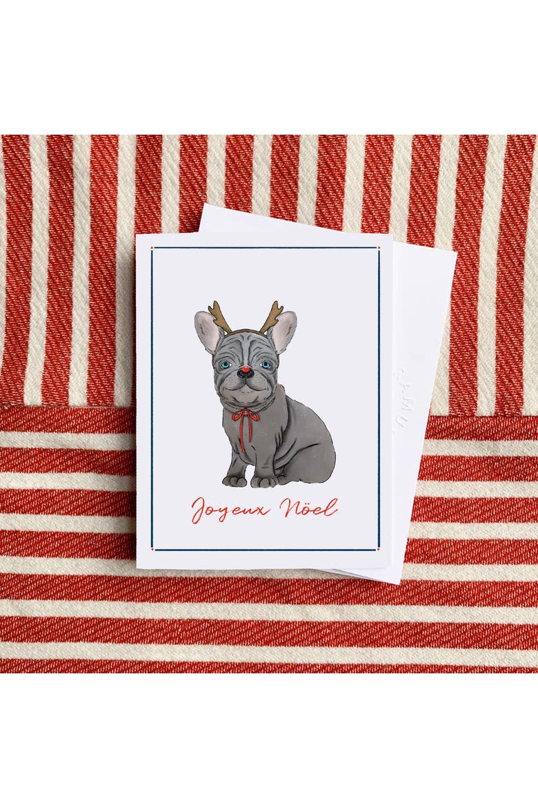 Reindeer Frenchie Dog Winter/Holiday/Christmas Greeting Card Pack Sets, Alternate, color, Multi-Pack