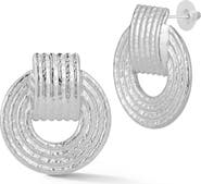 SPHERA MILANO Ribbed Frontal Hoop Earrings
