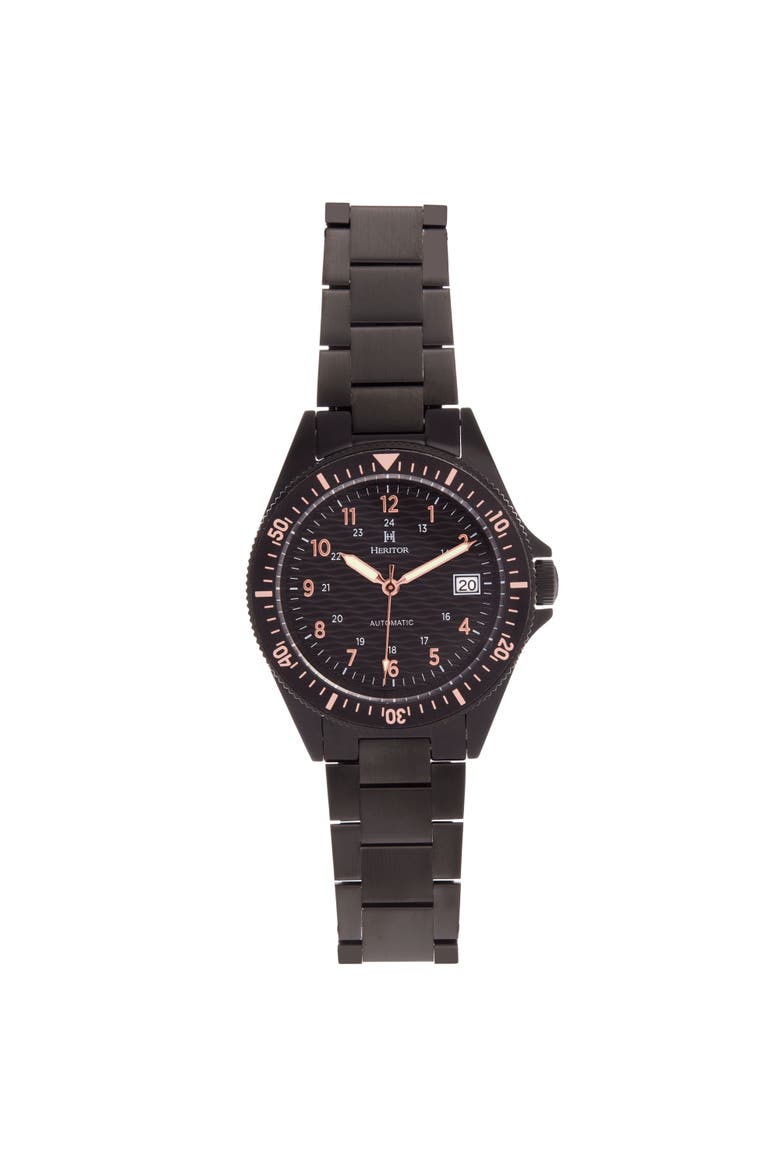 Calder Bracelet Watch w/Date, Main, color, Black