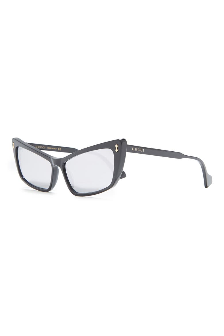 58mm Cat Eye Sunglasses, Alternate, color, BLACK