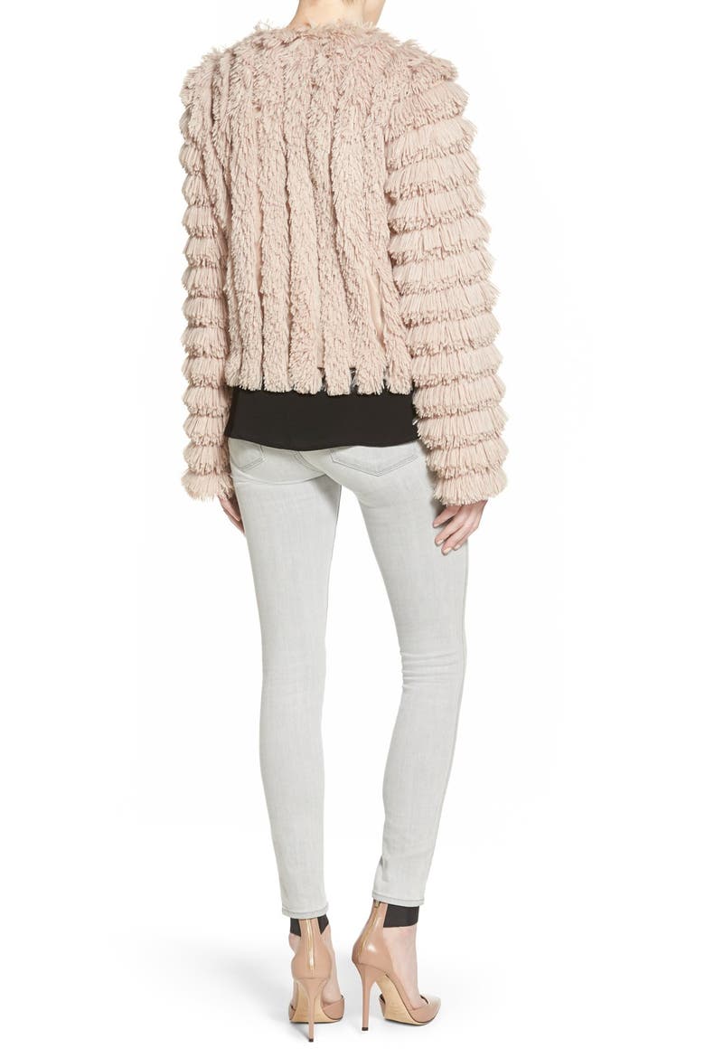 Plush Fringe Jacket, Alternate, color, BEIGE BLUSH