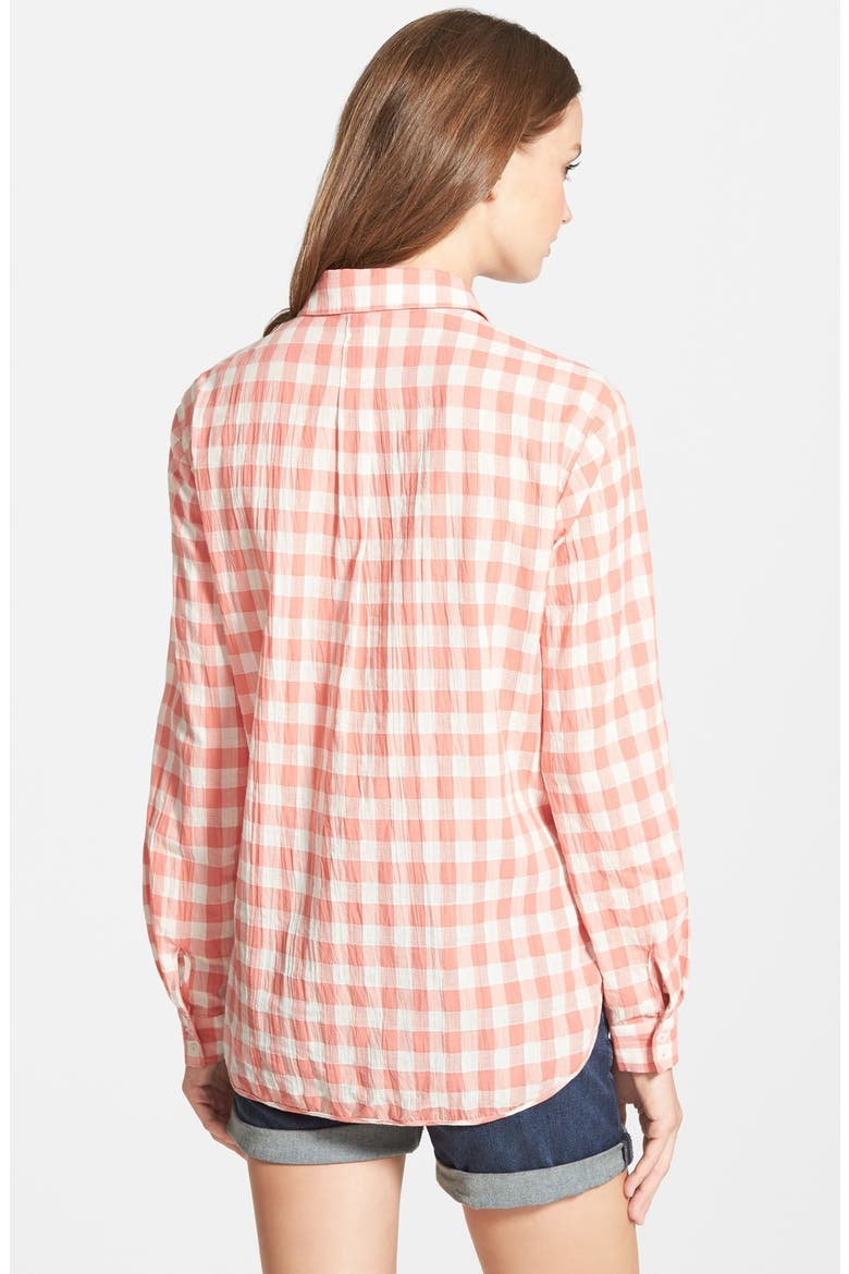 Gingham Shirt, Alternate, color, CORAL/ CREAM