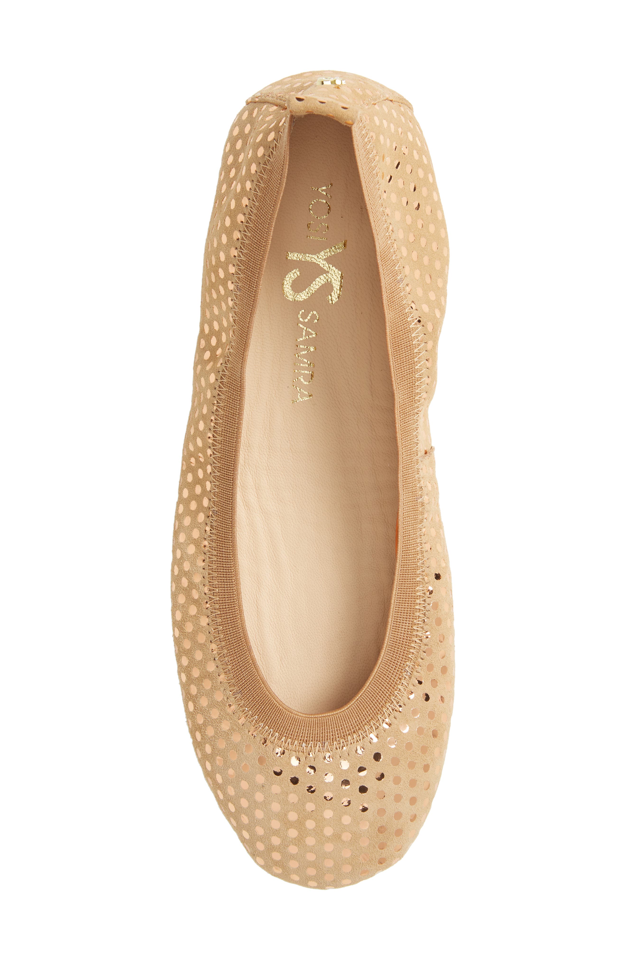 Samara Foldable Ballet Flat, Alternate, color, LATTE SUEDE