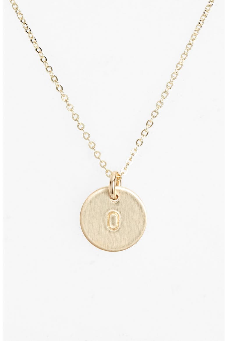 14k-Gold Fill Initial Mini Circle Necklace, Main, color, 14K GOLD FILL O
