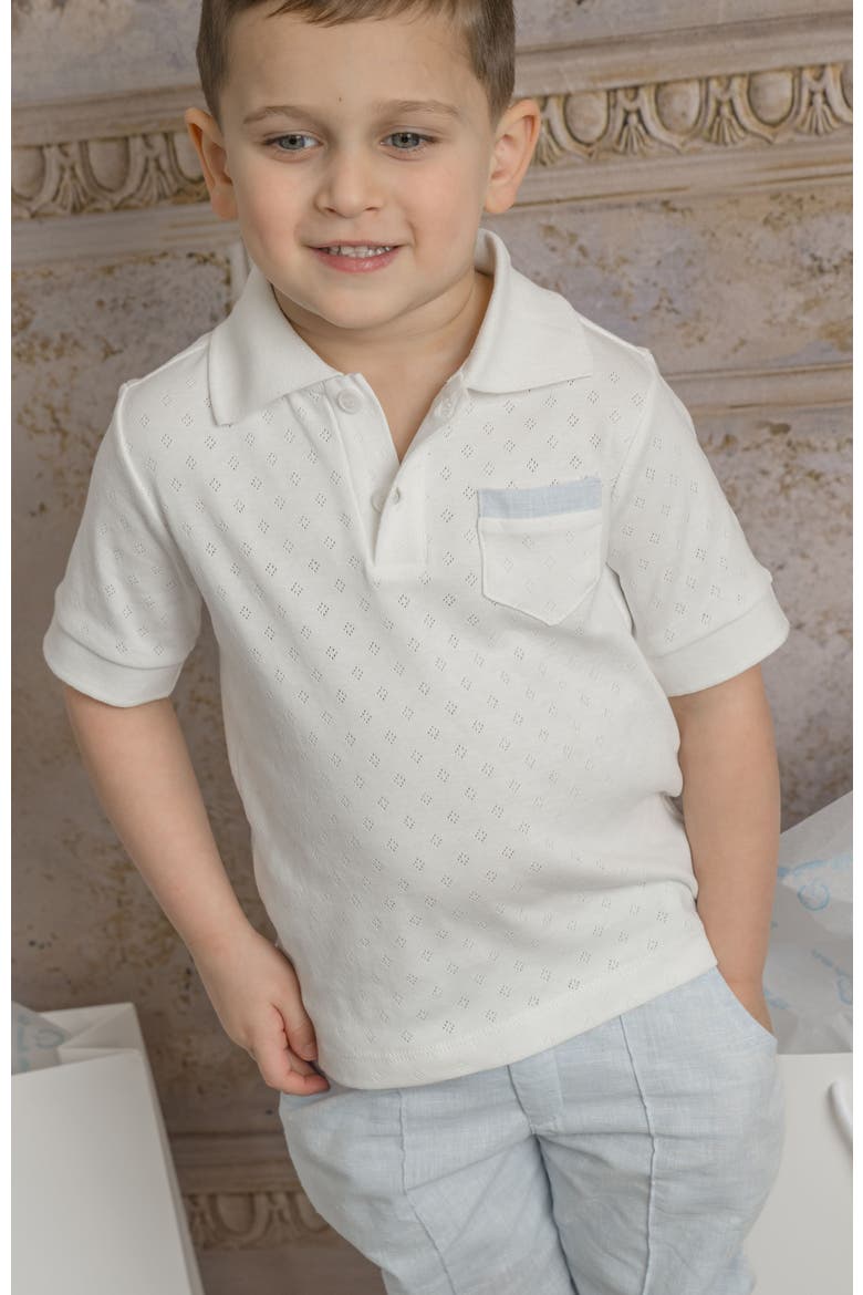 Charlotte Boys' Polo Shirt, Alternate, color, White