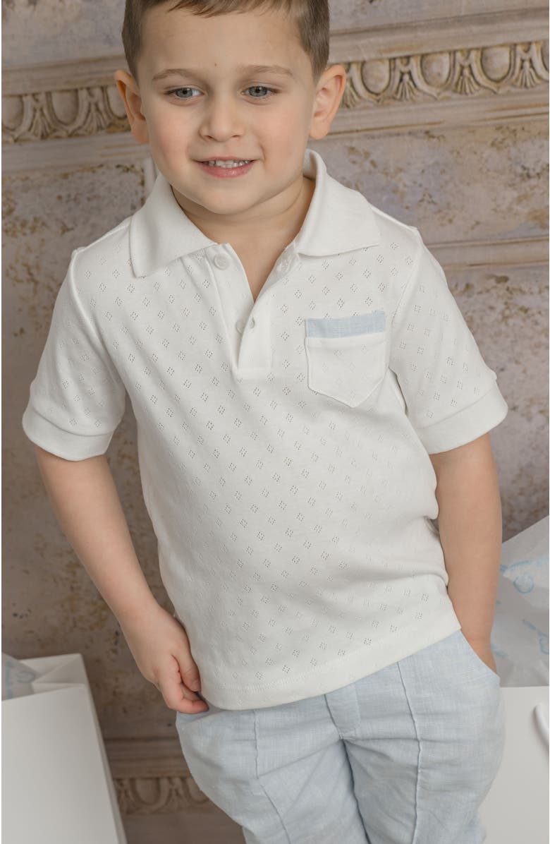 Petite Maison Kids Charlotte Boys' Polo Shirt, Alternate, color, White