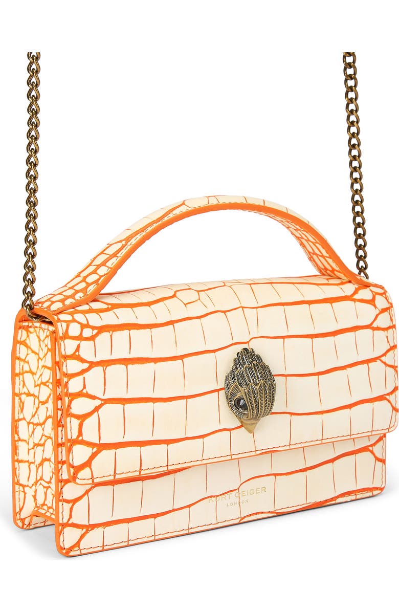 Kurt Geiger London Small Bond Croc Embossed Leather Top Handle Bag, Alternate, color,