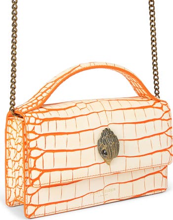 Kurt Geiger London Small Bond Croc Embossed Leather Top