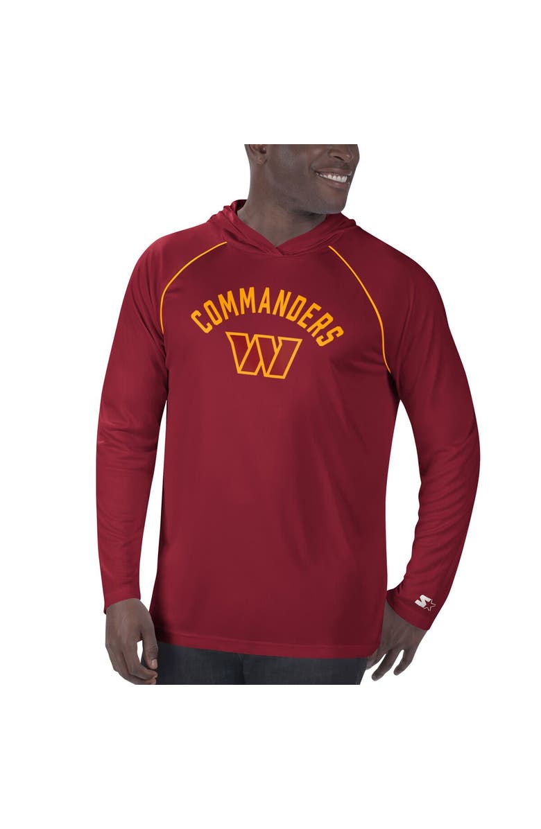 STARTER Men's Starter Burgundy Washington Football Team Raglan Long Sleeve Hoodie T-Shirt, Main, color, Burgundy