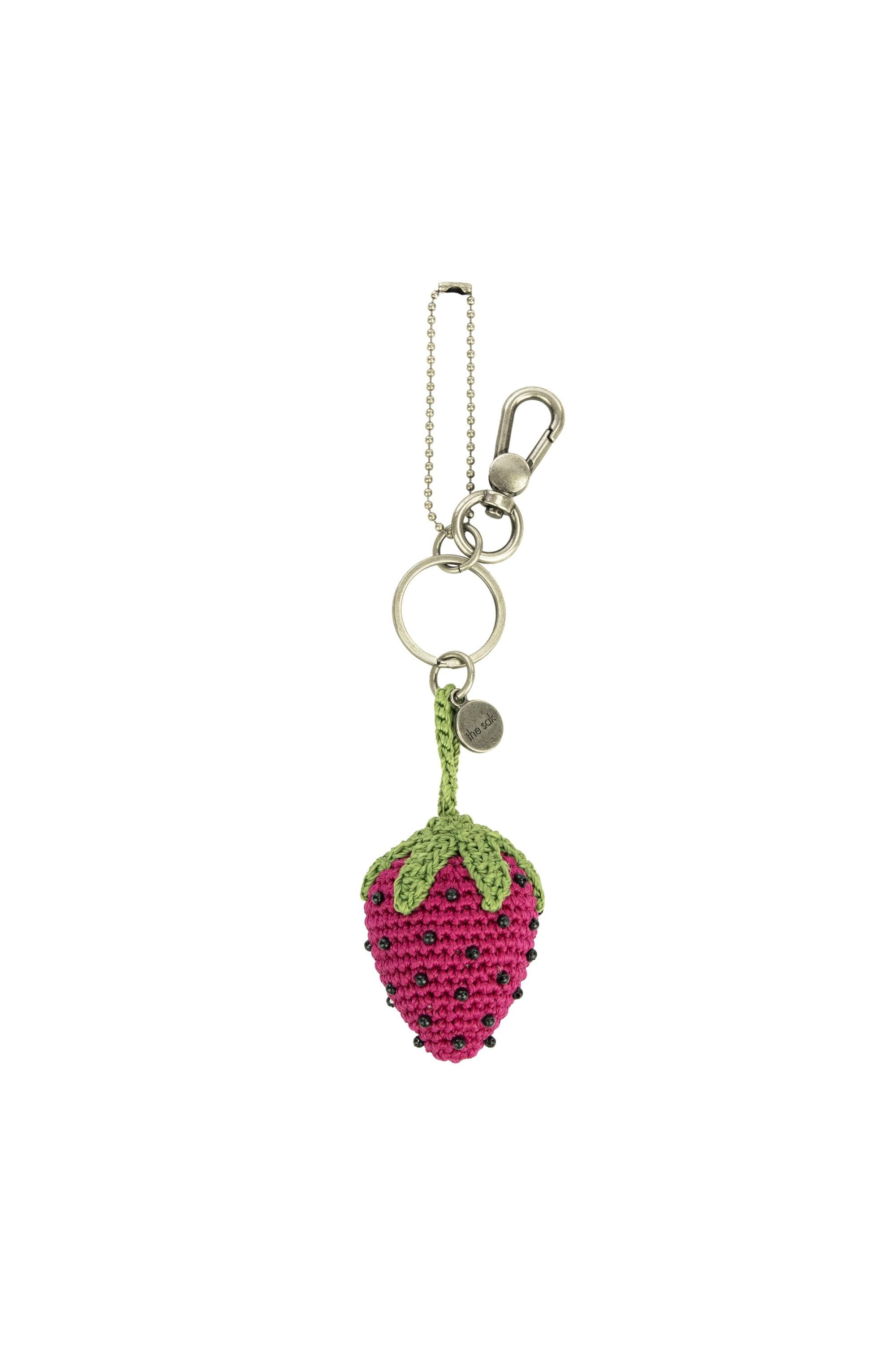 The Sak Yarnicharmz Hand Crochet Dangle - Food, Main, color, Strawberry