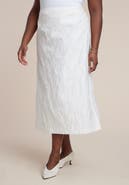 ELOQUII Floral Jacquard A Line Skirt