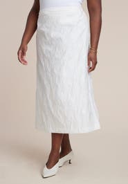 ELOQUII Floral Jacquard A Line Skirt