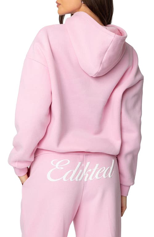 Edikted Logo Hoodie In Pink