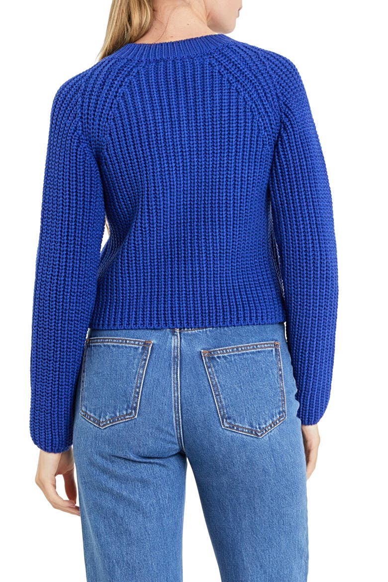V-Neck Crop Sweater, Alternate, color, ROYAL BLUE