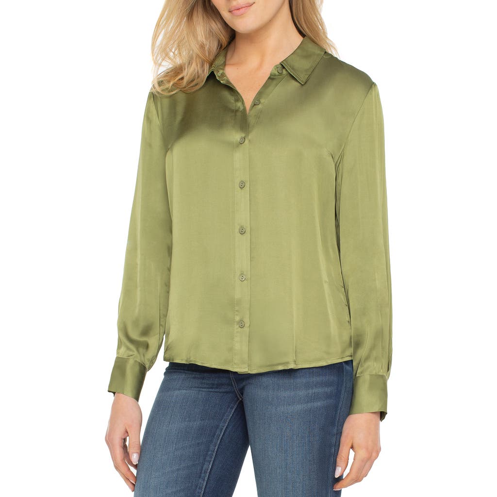 Liverpool Los Angeles Button-up Shirt In Green